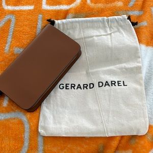 NWT - Gerard Darel wallet - cognac/brown leather w/gold hardware and dust bag